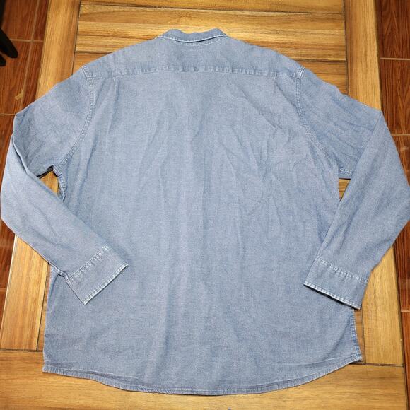 Wrangler Blue Denim LS Full Button Shirt - Size 2XL - Picture 3 of 5